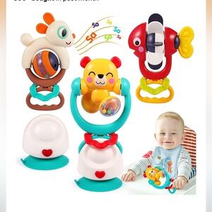 HighChair Suction Cup Rattle Teething Tots6-18 Months 2-in-1 Sensory Development